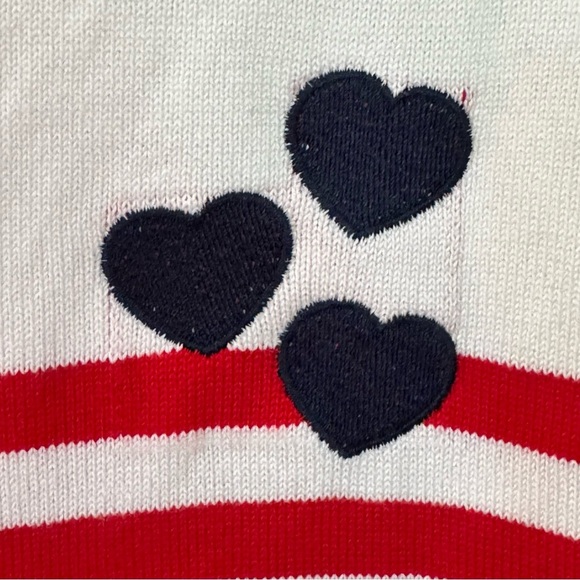 Philosophy Republic Red White Striped Lightweight Sweater Heart – Size 1X - Picture 5 of 6